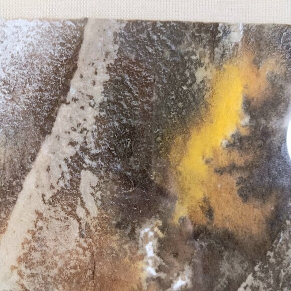 Abstract Mixed Media Painting Brown Yellow Beige By Suzanne Sandifer 8" X 10" - Picture 9 of 14